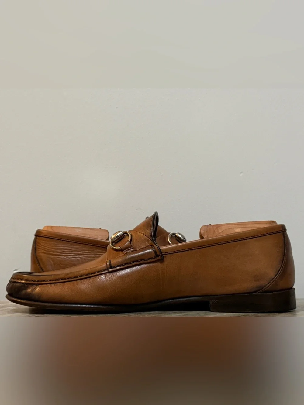 GUCCI 1953 Horsebit Tan Ombre Leather Loafer 7 / 7.5 US Jordaan Brown $1100